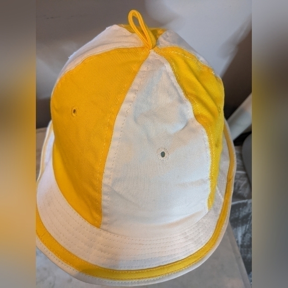 Yellow bucket hat with white stripes | Size Small | 100% cotton - Picture 2 of 6